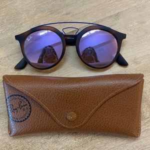 Ray-Ban RB4256 with Blue Mirrored Lenses & Blue Wire in Matte Tortoise